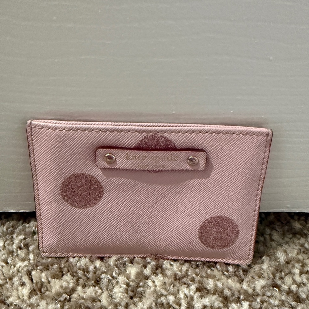 Kate Spade Pink Polka Dot Card Holder